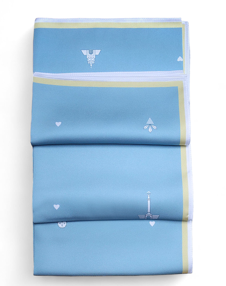 HO2A1392 Хустка Мій Київ блакитного кольору SOFT25 (SOFT_Hust_K_b_NEW) - фото 3