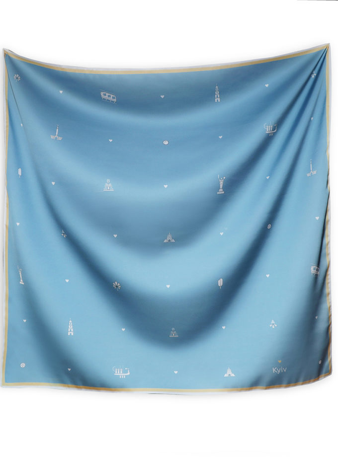 Хустка Мій Київ блакитного кольору SOFT25 (SOFT_Hust_K_b_NEW)