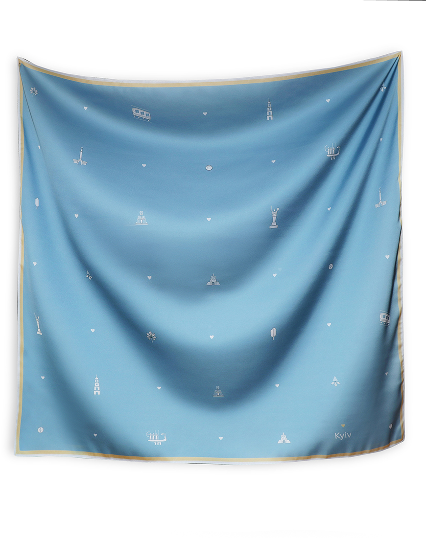 HO2A1426 Хустка Мій Київ блакитного кольору SOFT25 (SOFT_Hust_K_b_NEW)