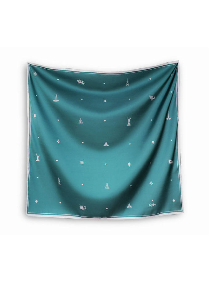 Хустинка Мій Київ смарагдового кольору SOFT25 (SOFT_Hust_K_g_NEW)