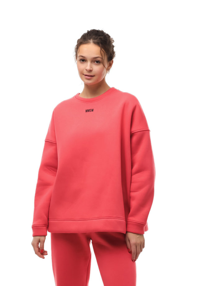 Світшот утеплений з логотипом W25 коралл MMSW (MMSW_СУЗЛ-W25-GD)