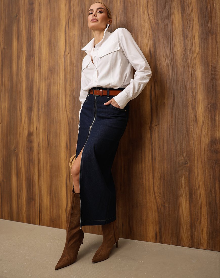 IMG_5688 Джинсова спідниця-міді на блискавці GET DRESSED. (GD_SS26_160) - фото 4