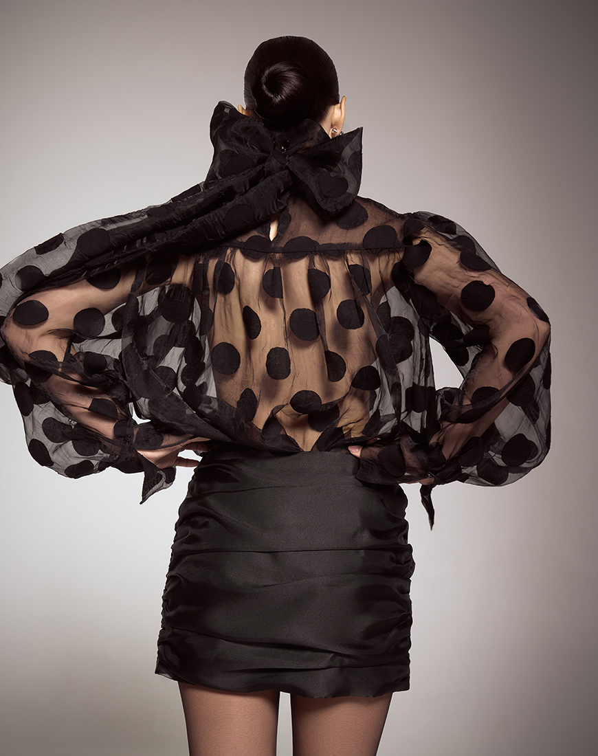 tw 216 Блуза чорна в горох Grace TWINSIS CLOTHES (TW_CT_SS 556309) - фото 4