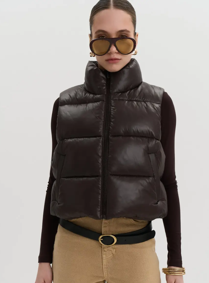 Жилет вкорочений OW 36 коричневий TWICE (TWC_3351-105462-zhilet_br)