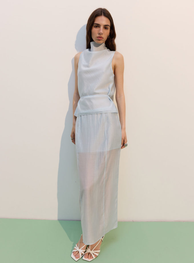 Спідниця максі напівпрозора з тенселу Iced Blue THE LACE (TLA_00003890) - фото 9