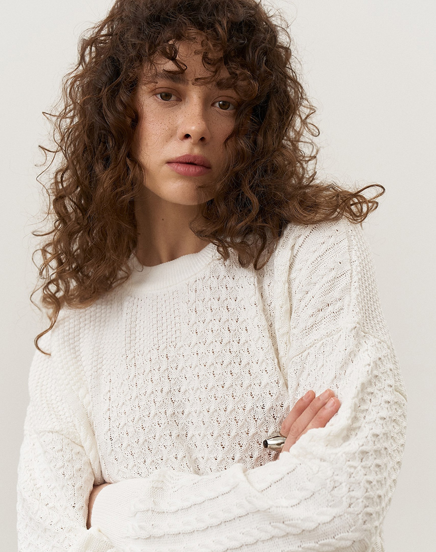 1AK01404_resized Фактурний светр з круглою горловиною Weave SAVOUR (SVR_JR-1363) - фото 6