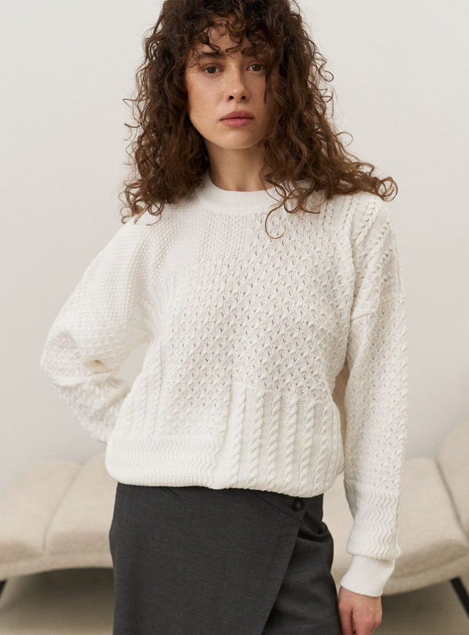 Фактурний светр з круглою горловиною Weave SAVOUR (SVR_JR-1363)
