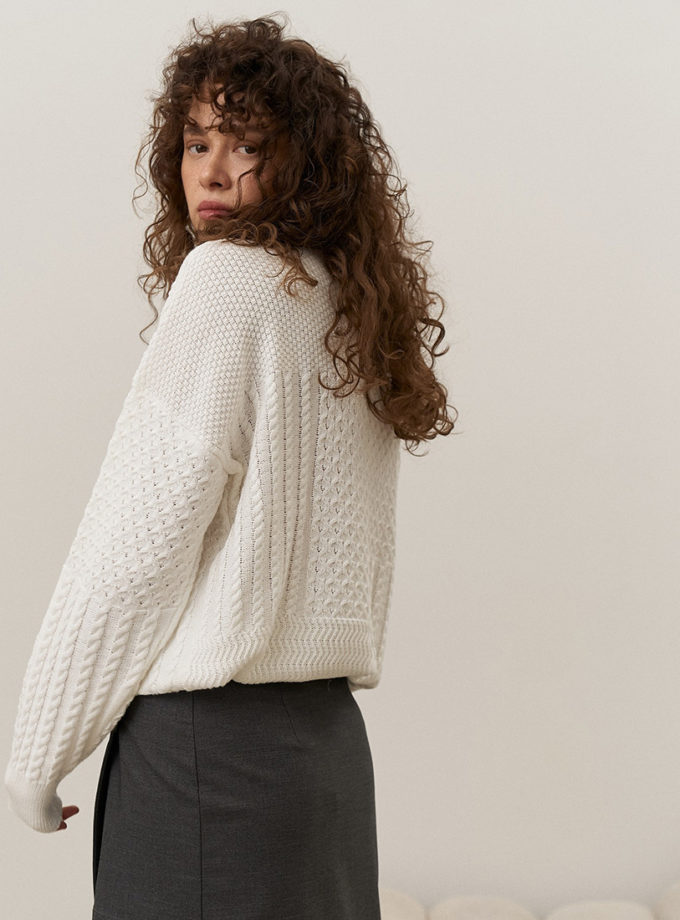 Фактурний светр з круглою горловиною Weave SAVOUR (SVR_JR-1363)