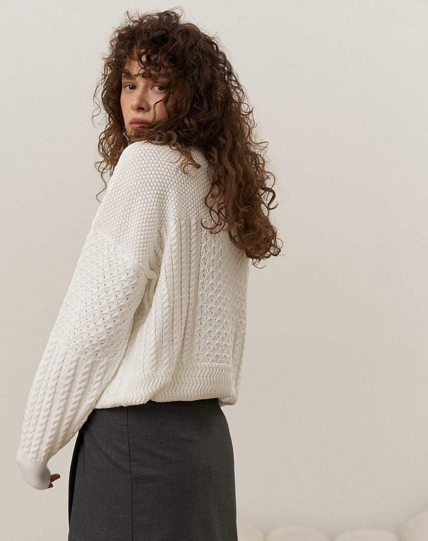 1AK01462_resized Фактурний светр з круглою горловиною Weave SAVOUR (SVR_JR-1363) - фото 2