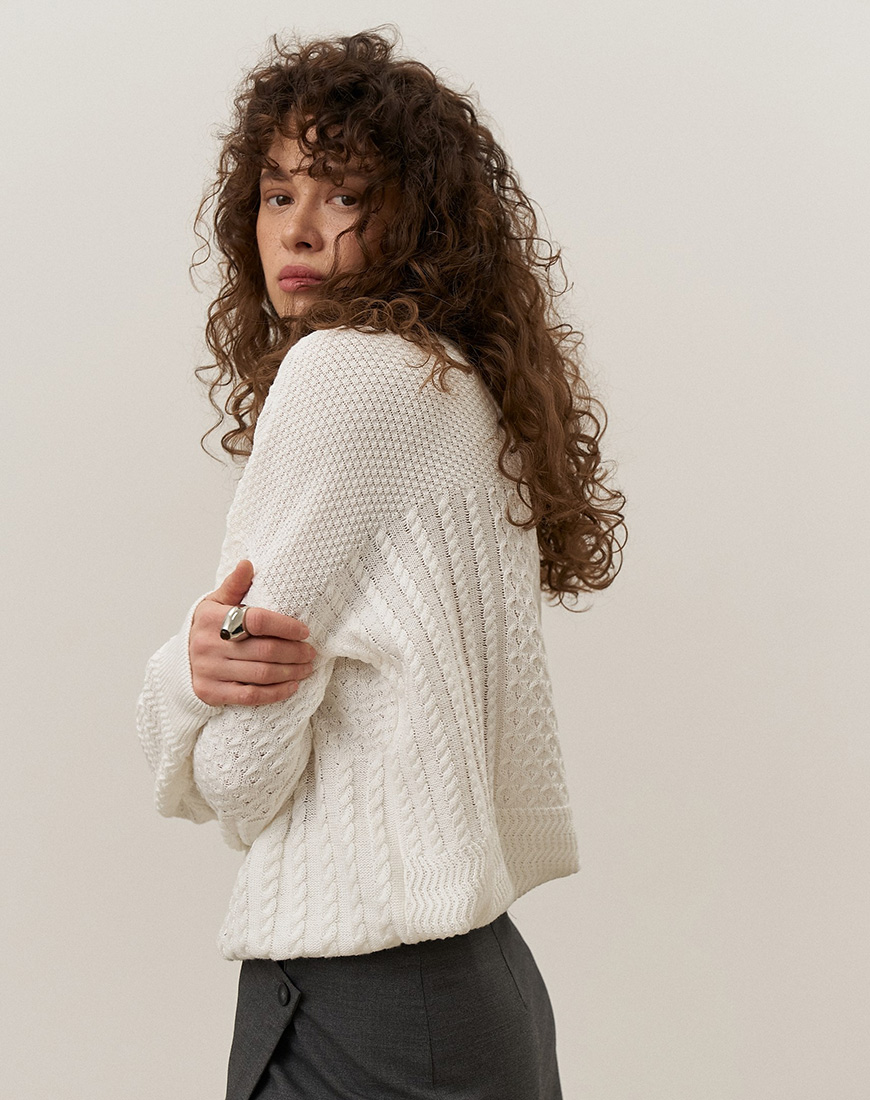 1AK01464_resized Фактурний светр з круглою горловиною Weave SAVOUR (SVR_JR-1363) - фото 3