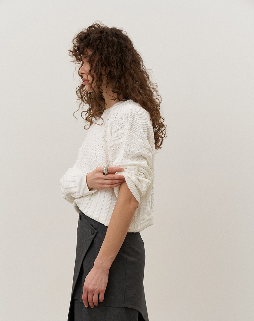 1AK01518_resized Фактурний светр з круглою горловиною Weave SAVOUR (SVR_JR-1363) - фото 4