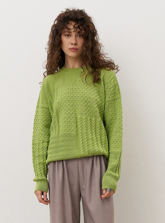 Фактурний светр з круглою горловиною Weave SAVOUR (SVR_JR-1363-gr)