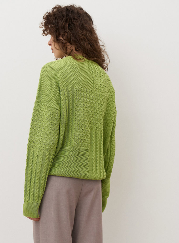 Фактурний светр з круглою горловиною Weave SAVOUR (SVR_JR-1363-gr)