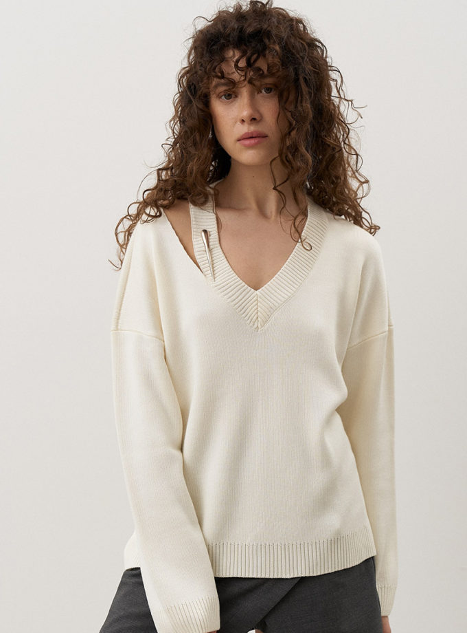 Віскозний джемпер з V-подібним вирізом Quiet SAVOUR (SVR_JR-1364)