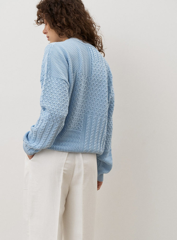 Фактурний светр з круглою горловиною Weave SAVOUR (SVR_JR-1363-bl)