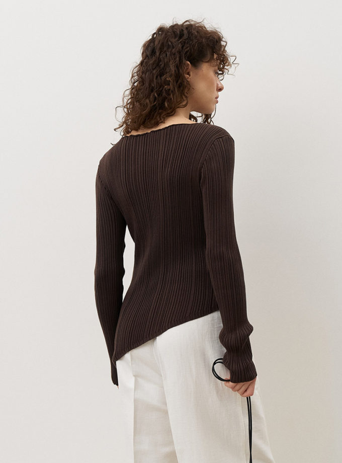 Асиметричний лонгслів в рубчик Thaw SAVOUR (SVR_JR-1367_br)