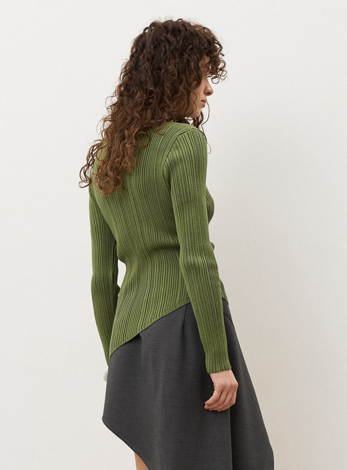 Асиметричний лонгслів в рубчик Thaw SAVOUR (SVR_JR-1367_gr)