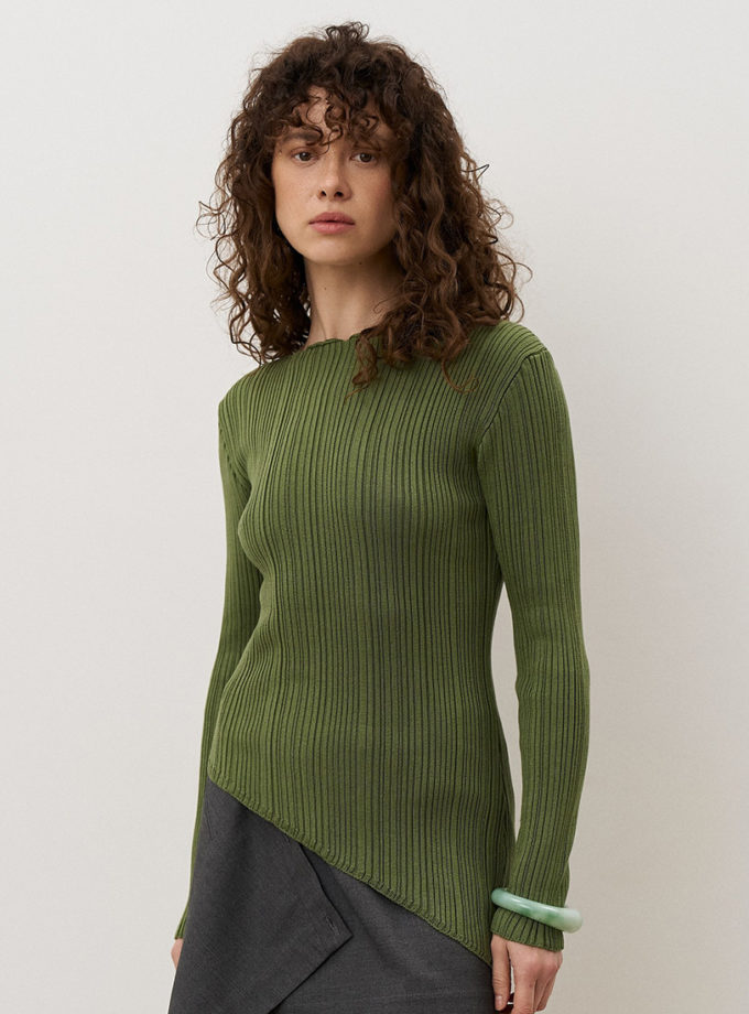 Асиметричний лонгслів в рубчик Thaw SAVOUR (SVR_JR-1367_gr)