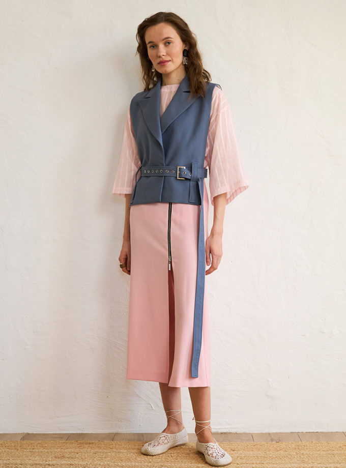 Спідніця міді з блискавкою SELERA (SLR_SS25_4)