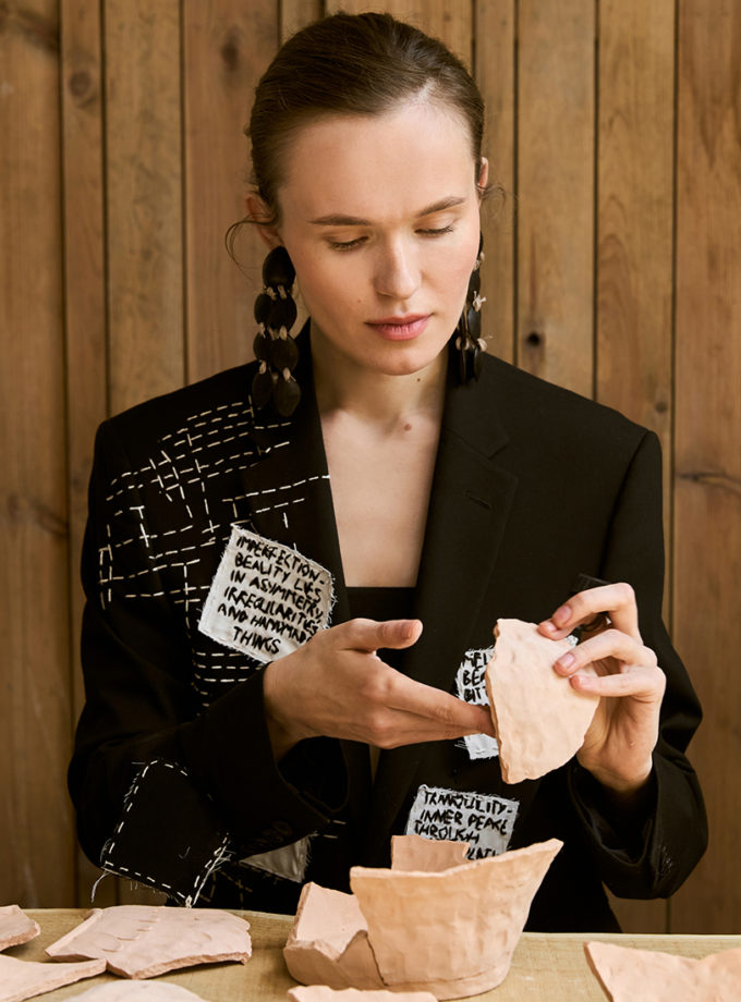 Upcycled піджак з ручною вишивкою SELERA (SLR_SS25_14)