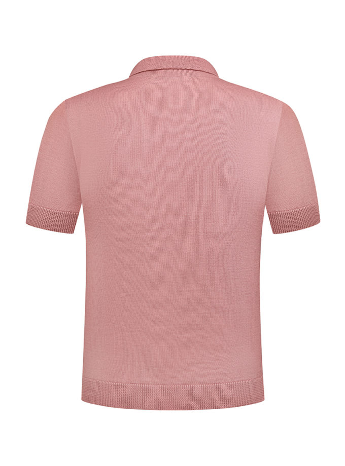 Поло з вовни мериноса CHALETY (CHLT_Polo_T-shirt_Luce_Dusty_rose)