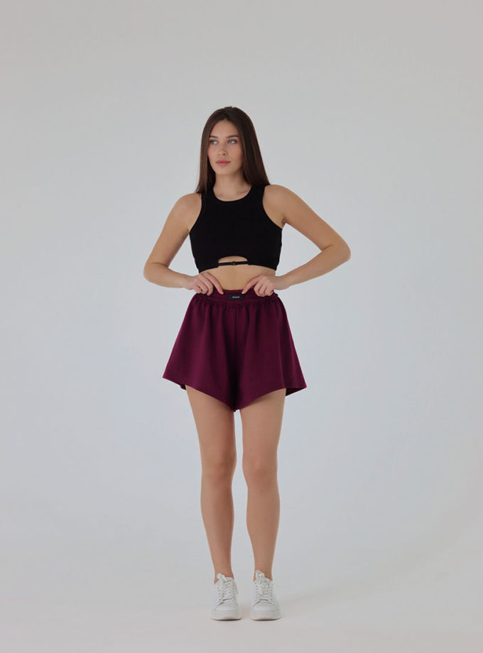 Шорти-кльош у кольорі бургунді MAXAVI (MX_MX2406_burgundy)