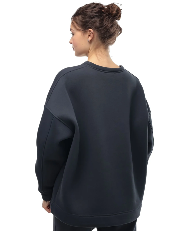 Світшот жіночий флісовий прямого крою темно-сірий MMSW (MMSW_SW055WW0631S)