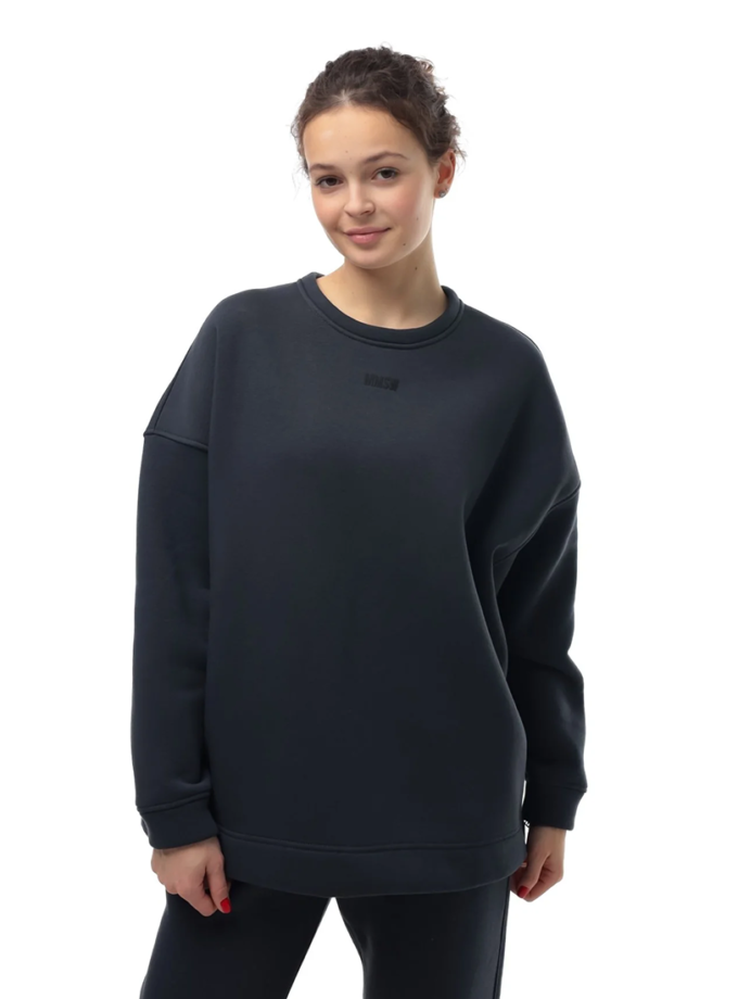 Світшот жіночий флісовий прямого крою темно-сірий MMSW (MMSW_SW055WW0631S)