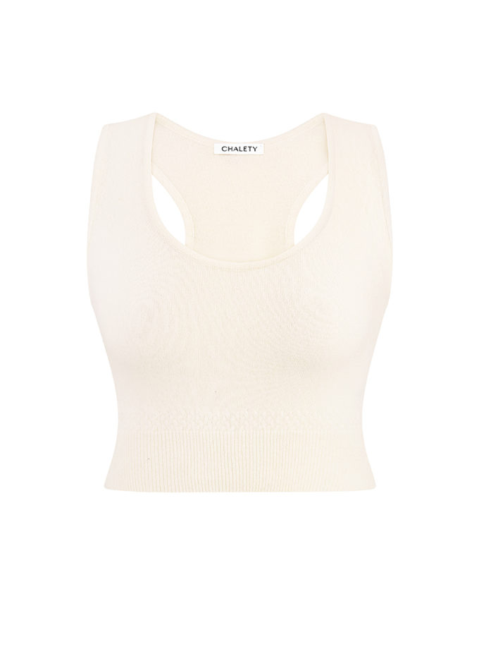 Кроп-топ з кашеміру CHALETY (CHLT_CTop_Scirocco_Cloud_dancer)