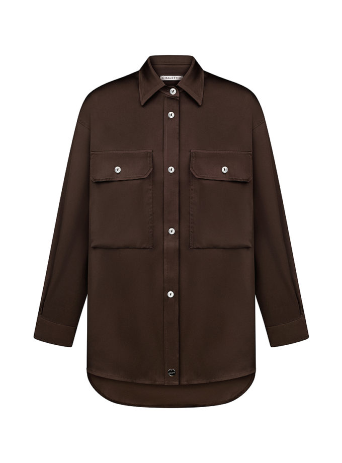 Сорочка з віскози CHALETY (CHLT_Shirt_Meriggio_Coffee_bean)
