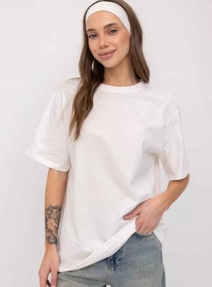 Футболка оверсайз молочна TWICE (TWC_НФ-00006794_MLK)