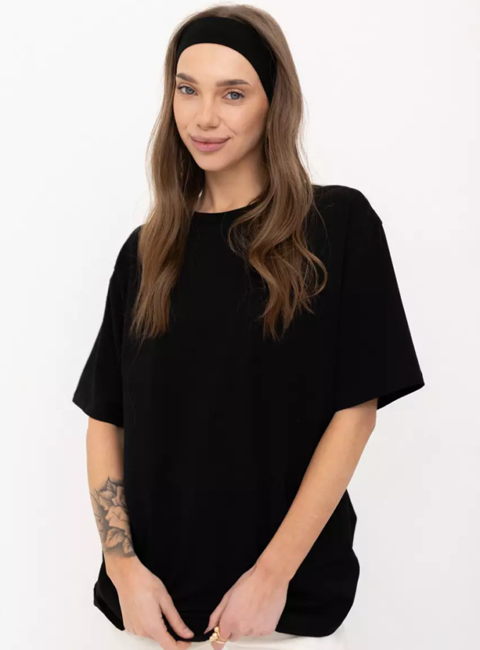 Футболка оверсайз чорна TWICE (TWC_НФ-00006794_BL)