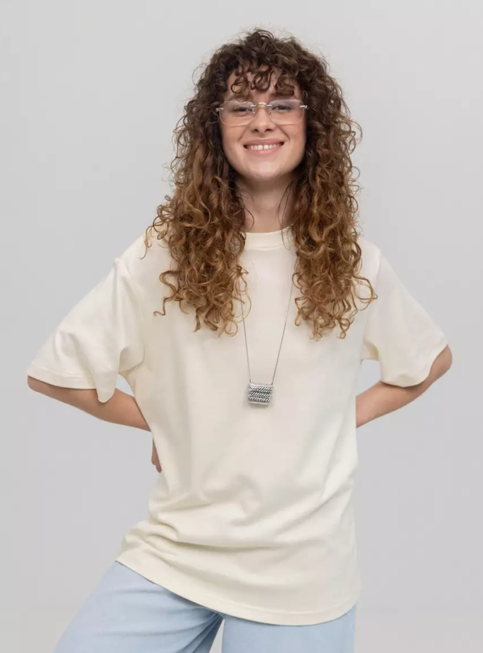 Футболка оверсайз лимонного кольору TWICE (TWC_НФ-00006794_yel)