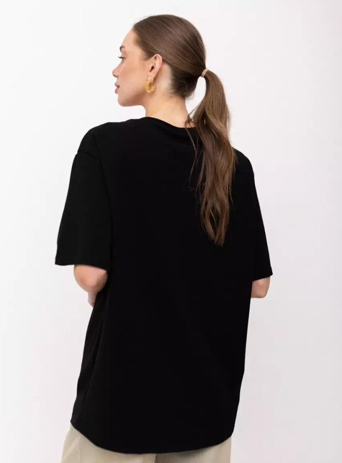 Футболка оверсайз чорна TWICE (TWC_НФ-00006794_BL)