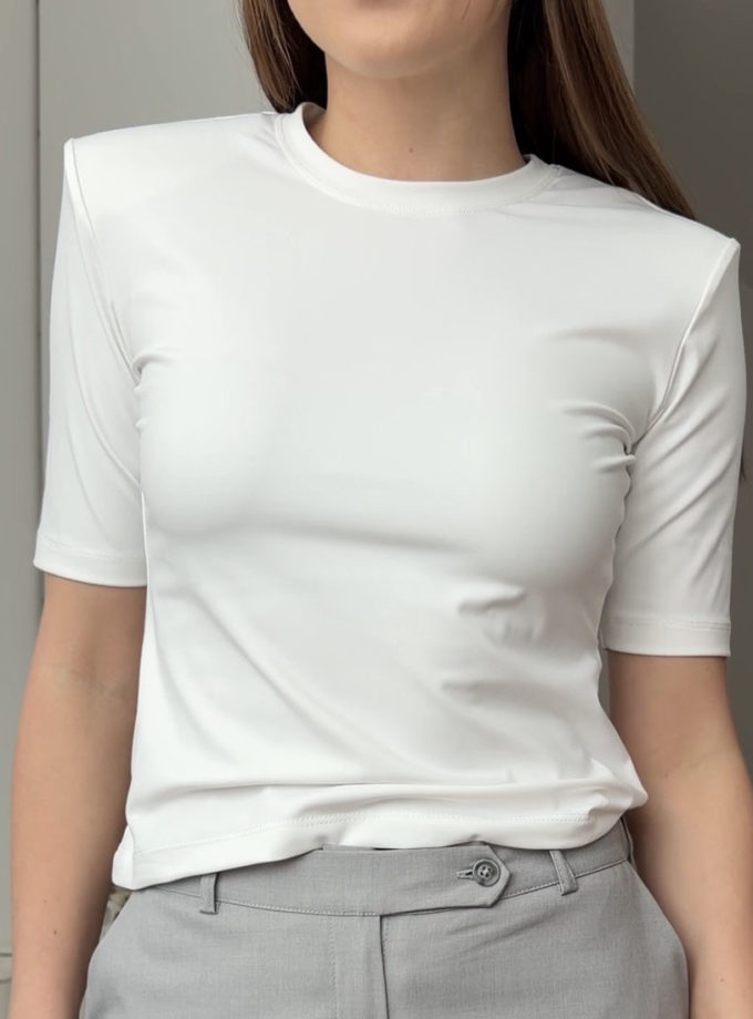 Футболка приталена з плечиками TS003 молочна TWICE (TWC_TS003_mlk)