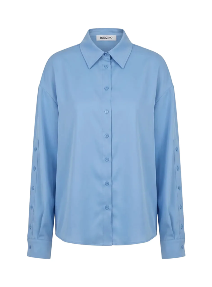 Блакитна шовкова сорочка BÚDZIKO (BDZ_LI-BL-SLK-SHRT)