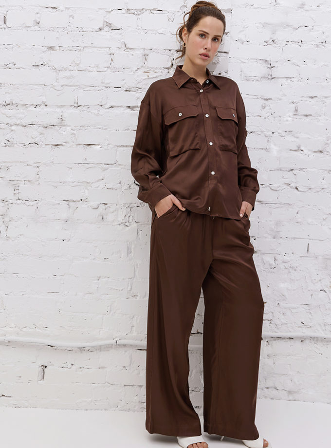 Брюки з віскози CHALETY (CHLT_Pants_Meriggio_Coffee_bean)