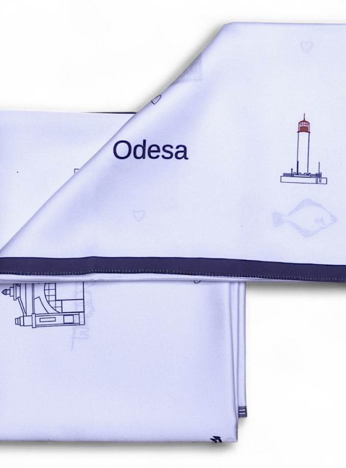 Хустинка Моя Одеса білого кольору SOFT25 (SOFT_h_Od_wt_90)