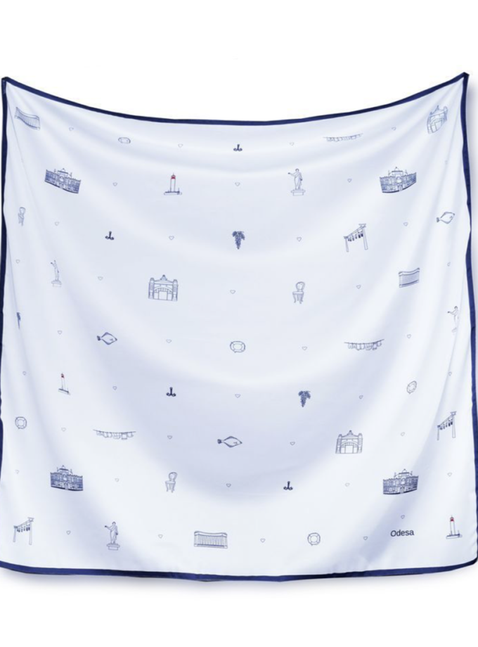 Хустинка Моя Одеса білого кольору SOFT25 (SOFT_h_Od_wt_90)