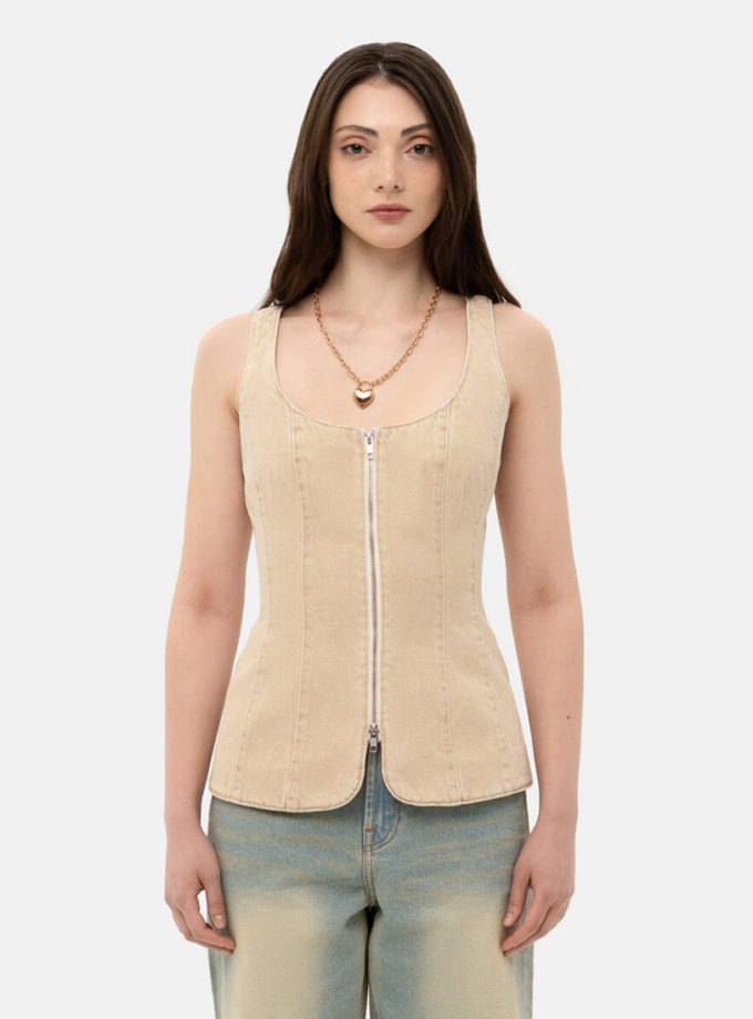 Жилетка Slim Denim MATCH DENIM (MTCH_sp26-siluet-vest-beige)