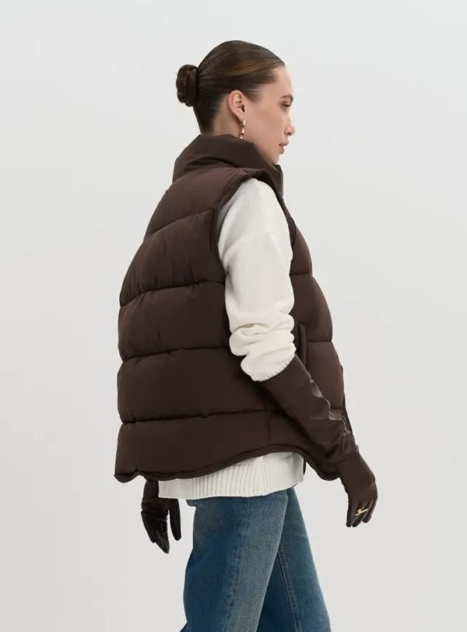 Жилет базовий утеплений OW002 коричневий TWICE (TWC_НФ-00007980_BR)