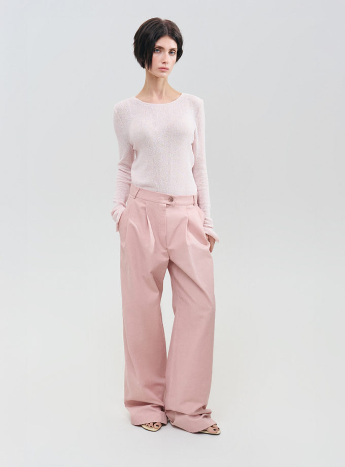 Широкі брюки - пудрові WKMF (WKMF_303_1)