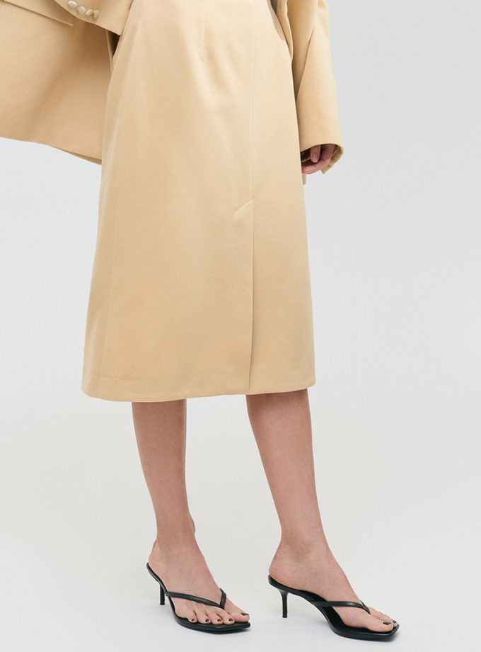 Спідниця міді - пастельно-жовта WKMF (WKMF_302_1)