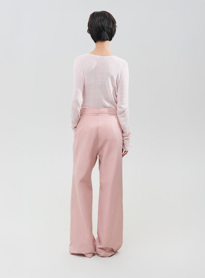 Широкі брюки - пудрові WKMF (WKMF_303_1)