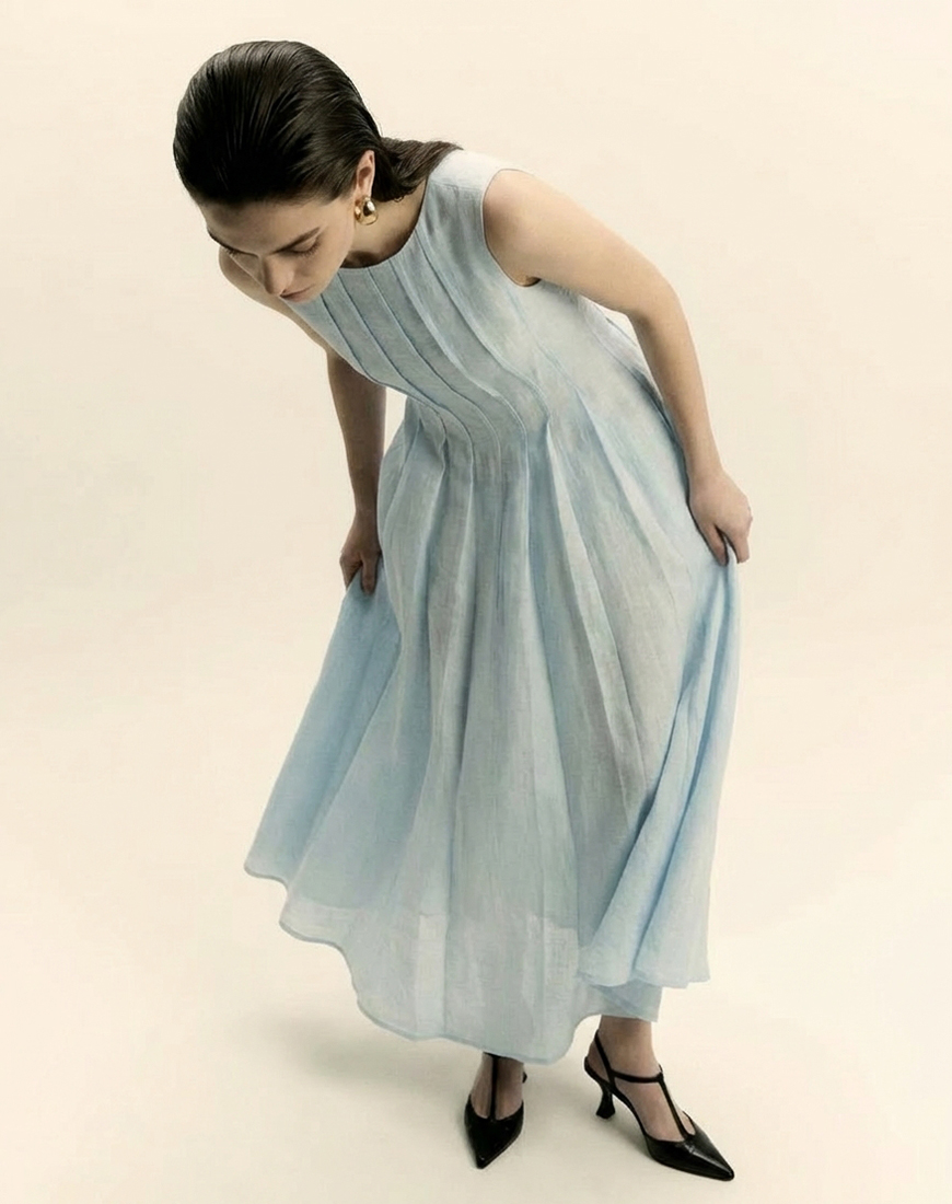 Generated Image March 09, 2026 - 10_06PM Сукня Aube з льону BÚDZIKO (BDZ_AUB-BLU-DRSS-SS26) - фото 3