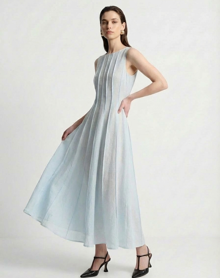 Generated Image March 09, 2026 - 10_12PM Сукня Aube з льону BÚDZIKO (BDZ_AUB-BLU-DRSS-SS26) - фото 2