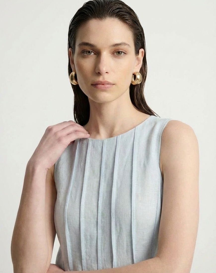 Generated Image March 09, 2026 - 10_15PM Сукня Aube з льону BÚDZIKO (BDZ_AUB-BLU-DRSS-SS26) - фото 4