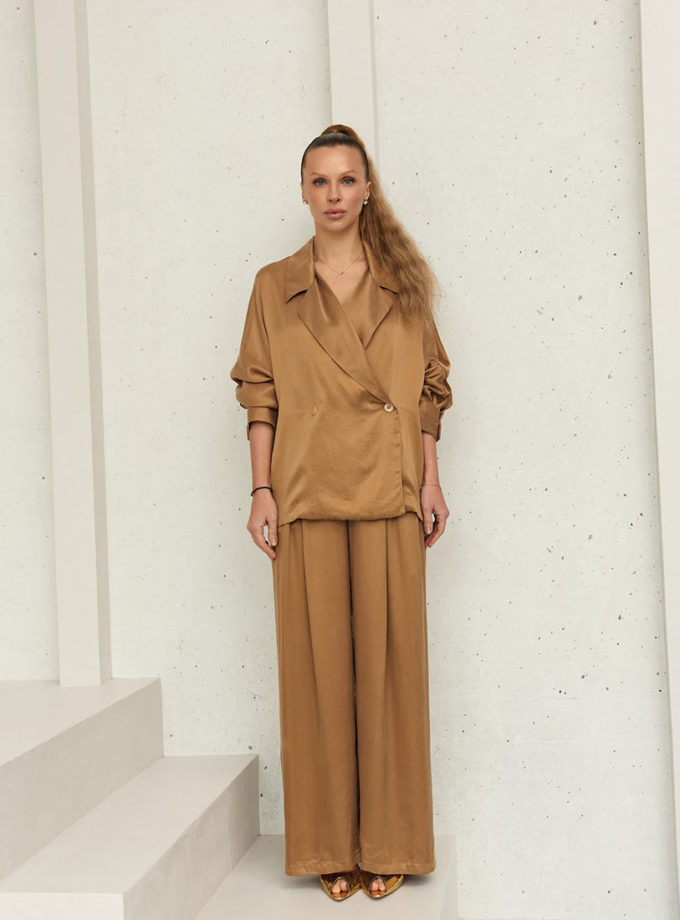 Штани золотого кольору THE ESSENCE (ESSENCE_THE574)