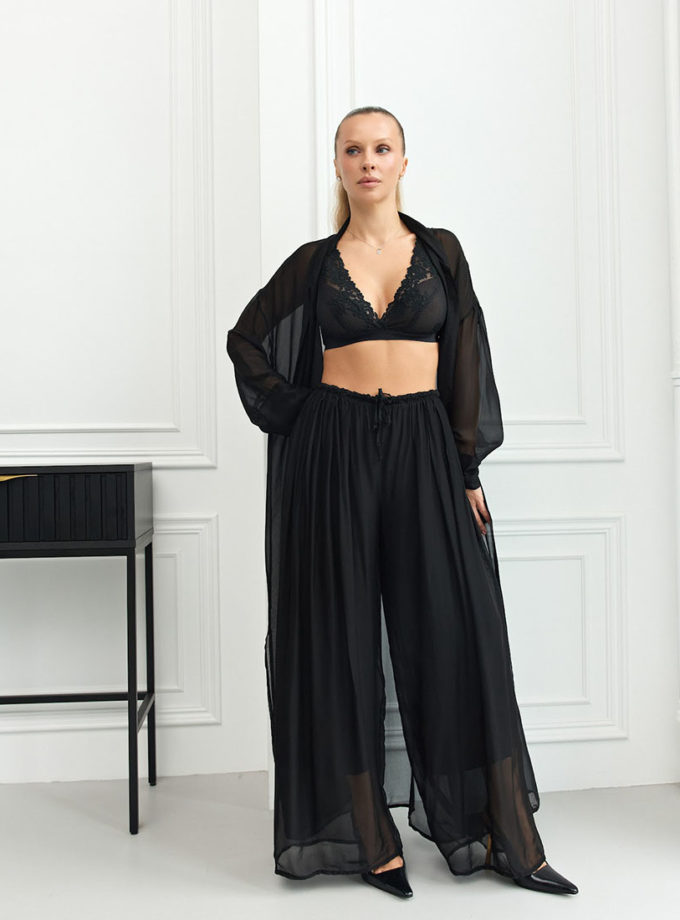 Штани чорного кольору THE ESSENCE (ESSENCE_THE570)