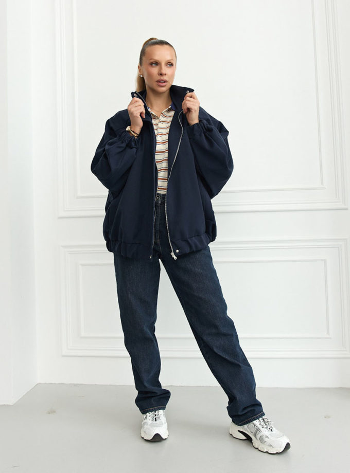 Бомбер синього кольору THE ESSENCE (ESSENCE_THE558)